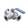 Stainless Steel Sanitary Butt Weld Thread Three Way Clamp End Ball Valve